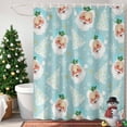 thumbnail image 4 of Christmas Tree Santa Claus Shower Curtain for Bathroom, Winter Snowflake on Water Blue Waterproof Shower Curtains Washable Quick Dry with Hooks Bathtub Curtains 60x72IN, 4 of 9