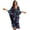 Black and Blue - Dog Paw, variant on Aztec Tribal Print Women's Kaftan Maxi Dress Plue Size V-neck Beach Cover Ups Batwing Sleeve Caftan Dresses Lightweight Swimsuit Coverups