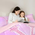 thumbnail image 5 of Manfei Letter Y Monogrammed Bedding Comforter Set,Pink Sparking Print Twin Comforter Sets,Cute Bow Bowtie Bedding Set For Child,Microfiber Room Decorative Reversible,2 Pieces, 5 of 8