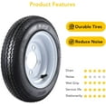 thumbnail image 3 of Qinaqin 4.8-8 Trailer Tires On Rims 4.80-8 6PR Q cm de Profundidad712/S 4.80 X 12 con 12" 5 Lug on 4.5" Load Range C Set 2 Anchoheel Blanco Spoke, 3 of 4