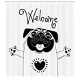 thumbnail image 3 of Ambesonne Pug Shower Curtain, Black and White Dog, 69"Wx84"L, Black White, 3 of 3