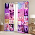thumbnail image 2 of Homewish Ballet Dancer Blackout Curtains Set of 2 (52x84 Each),Ballerina Girl Window Curtains,Pink Patchwork Plaid Curtains and Drapes For Kids,Breathable Home Decor, 2 of 6