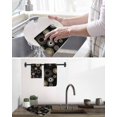 thumbnail image 5 of Geometric Black Kitchen Dish Towels for Drying Dishes Set of 4, Abstract Goldeb White Boho Circle Dot Waffle Weave Microfiber Hand Tea Bathroom Towels Quick Dry & Absorbent Towel 12x12, 5 of 7