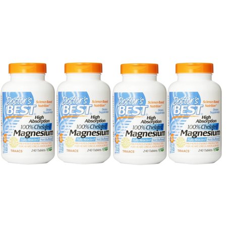 Doctor's Best - High Absorption 100% Chelated Magnesium, 240 Tablets - 4 (Best Magnesium Form For Absorption)