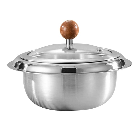 UPGRATOR Stainless Steel Korean Ttukbaegi Hot Pot with Lid for Rice Soup and Bibimbap Cooking