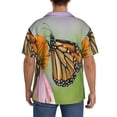 thumbnail image 3 of Fotbe A monarch butterfly Print Short Sleeve Button Down Shirts for Men Casual Summer Beach Wrinkle Free Shirt-Large, 3 of 5