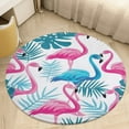 thumbnail image 4 of Flamingo Pattern Washable Round Rug -Circle Area Rugs for Nursery Bedroom, Vintage Non Slip Non Shedding Low Pile Carpet for Living Room Coffee Table Entryway, 4 of 6