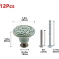 thumbnail image 2 of 12Pcs Round Ceramic Drawer Knobs Cabinet Furniture Handle Vintage Flower Pattern Knobs, with Mounting Screws,Green, 2 of 11