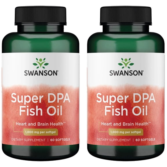 Swanson Super Dpa Fish Oil 1,000 mg 60 Sgels 2 Pack