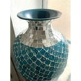 thumbnail image 3 of Bella Palacio Decorative Glass Mosaic Vase - 20x6" Homedecor Geometric Pattern Metal Floor Vase, 3 of 9