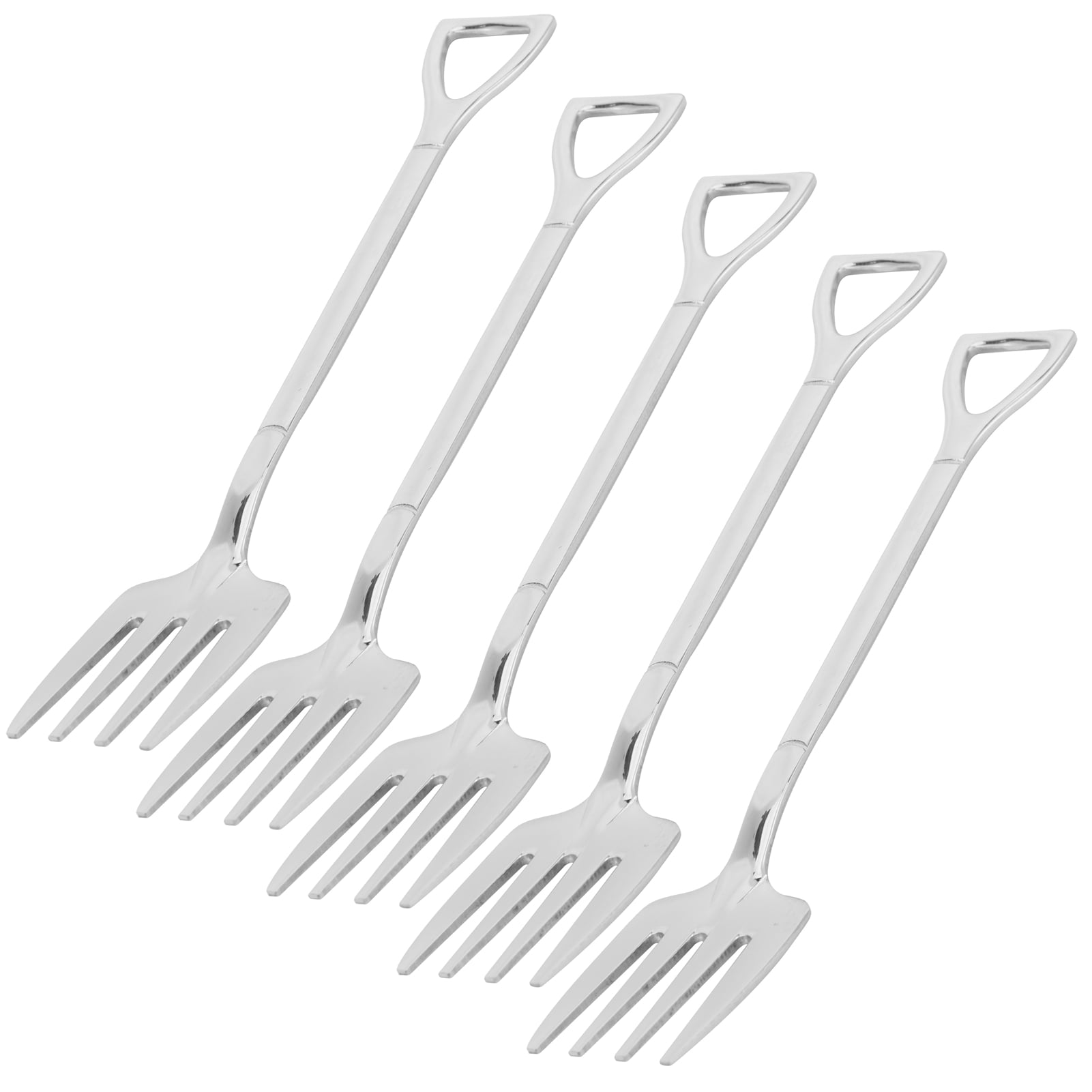 Salad Forks, Small Portable 5pcs Coffee Spoons, Ergonomic Equipped With Hanging Hole, Coffee For Ice Cream Salad Yogurt Fork