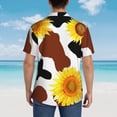thumbnail image 3 of Lsque Sunflower Cow pattern Hawaiian Shirt for Men, Unisex Summer Beach Casual Short Sleeve Button Down Shirts-Large, 3 of 9