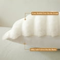 thumbnail image 4 of XeGe Fluffy Faux Rabbit Fur Body Pillow Cover, Cozy Plush Fuzzy Wide Striped 20x54 Ivory Body Pillowcase, Decorative Shaggy Furry Zippered Bedroom Long Pillow Cover for Pregnancy Side Sleeper, Beige, 4 of 6