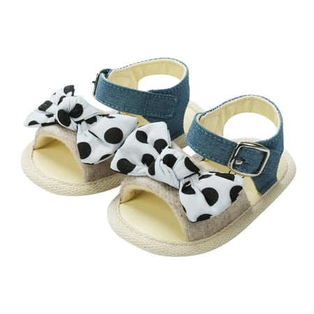 

Kids Sandals Open Toe Bowknot First Walkers Summer Flat Shoes Beige 12 6M-12M