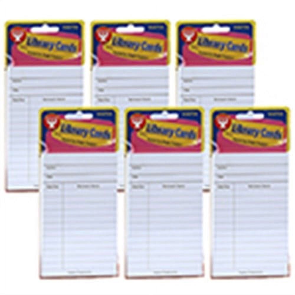 Hygloss Bright Library Cards, White, 50 Per Pack, 6 Packs