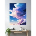 thumbnail image 2 of Dark Purple Clouds Poster Wall Art, Modern Wall Decor, 12x18 UNFRAMED, 2 of 3