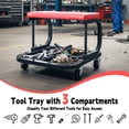 thumbnail image 5 of VANCUS Rolling Garage Shop Seat has casters, 330 lbs with Tool Tray Rolling Padded, Creeper Seat for Garage, Shop, Auto Repair, Black & Red, 5 of 15