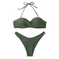thumbnail image 1 of Conjunto de ropa de playa con estampado de Bikini y traje de baño dividido calado de Color sólido cómodo para mujer OAVQHLG3B Store  lin121212, 1 of 4