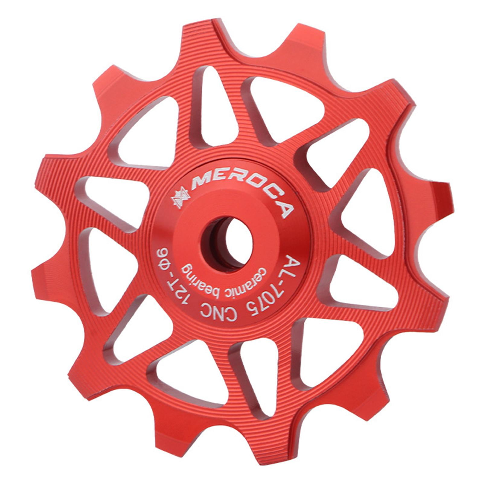 Rouleau de Velo de Poulie en Ceramique de Roue de Derailleur en Alliage d Aluminium de 12T 14T VTT BMX 12T Rouge