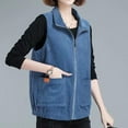 thumbnail image 4 of GigrtiJin Corduroy Plus Size Vest Jacket for Women Solid Color Lapel Zip Up Sleeveless Outcoat with Pocket, 4 of 6