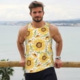 thumbnail image 6 of KLL Watercolor With Sunflowers Print Men's Muscle Gym Workout Stringer Tank Tops Bodybuilding Fitness T-Shirts Tank Tops Men-Medium, 6 of 7