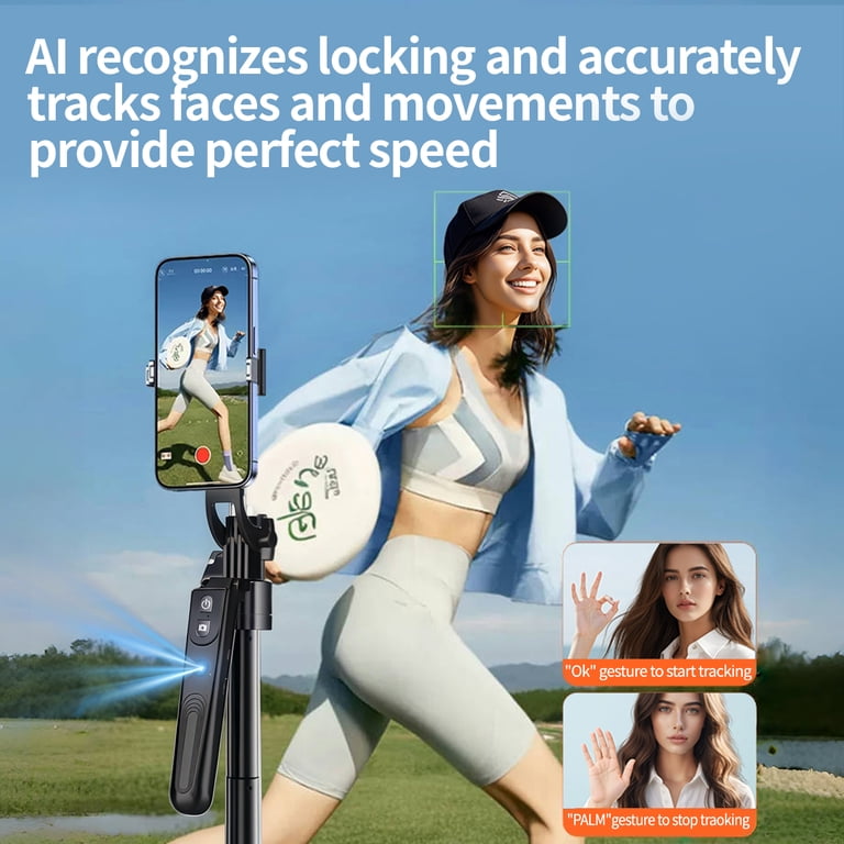 Jarvisen Auto Face Tracking Tripod For Phones - 360° Rotation Smart Phone Holder For Live Streaming, No App Needed