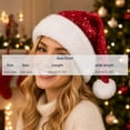 thumbnail image 4 of Lumulena New Sequin Santa Hat - Double Layered Long Haired Christmas Hat, Classic Christmas Decorative Hat, High Quality Adult Party Headwear for Winter Holiday Decoration, 4 of 10