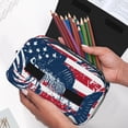 thumbnail image 6 of Kdxio bass fish with the USA flag for Double Compartment Pen Case Oxford Organizer with Zipper Pockets for Students Artists, 6 of 7