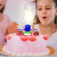 Birthday Cake Flower Candles with Happy Birthday Music Rotating Setup