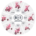 thumbnail image 3 of JMMD Baby Tricycle, 8-in-1 Folding Kids Trike with Adjustable Parent Handle, Safety Harness & Wheel Brakes, Removable Canopy, Storage, Stroller Bike Gift for Toddlers 18 Months - 5 Years, Pink, 3 of 9