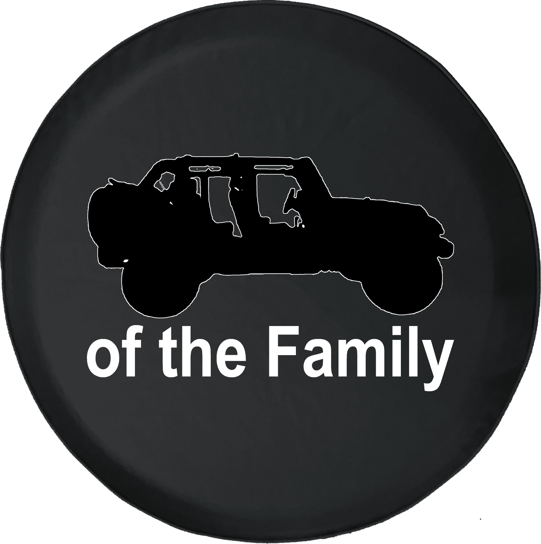 Black Jeep of the Family Spare Tire Cover fits Jeep RV & More 28 Inch