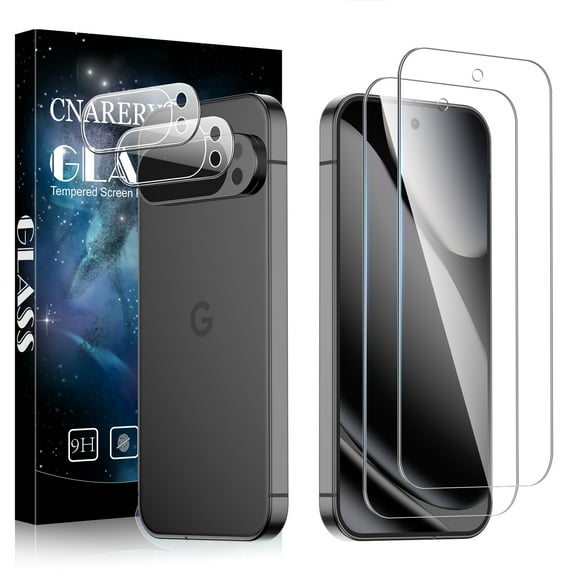 [2 2 Pack] Google Pixel 10 Pro XL Screen Protector   Camera Lens Protector, 9H Tempered Glass, Fingerprint Unlocking, Bubble Free