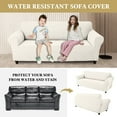 thumbnail image 4 of Sanmadrola Couch Cover Water Resistant Stretch Sofa Slipcover Jacquard Furniture Protector for Kids Pets Dog Cat, Beige, Oversized Sofa, 4 of 10