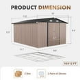 thumbnail image 2 of BaPiPro 12x10 ft Outdoor Metal Storage Shed with Base - Lockable Door & Waterproof, for Tools, Garden Equipment/Bikes, Brown, 2 of 8