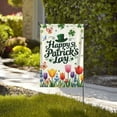 thumbnail image 4 of Happy St. Patrick's Day Garden Flag 12x18 Inch， Double Sided Spring Floral Tulip & Clover Outdoor Yard Flag， Irish Holiday Decoration, 4 of 6