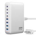 thumbnail image 1 of Cargador USB C Nongxiang, 200 W, 8 puertos, centro de carga rápida GaN, 1 of 7