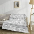 thumbnail image 2 of 50"*60" Sherpa Fleece Elephant Blanket Gray Mandala Floral Grey Elephant Throw Blankets for Couch Sofa Bed Boho Bohemian Elephant Stuff Gifts for Women Adults, 2 of 8