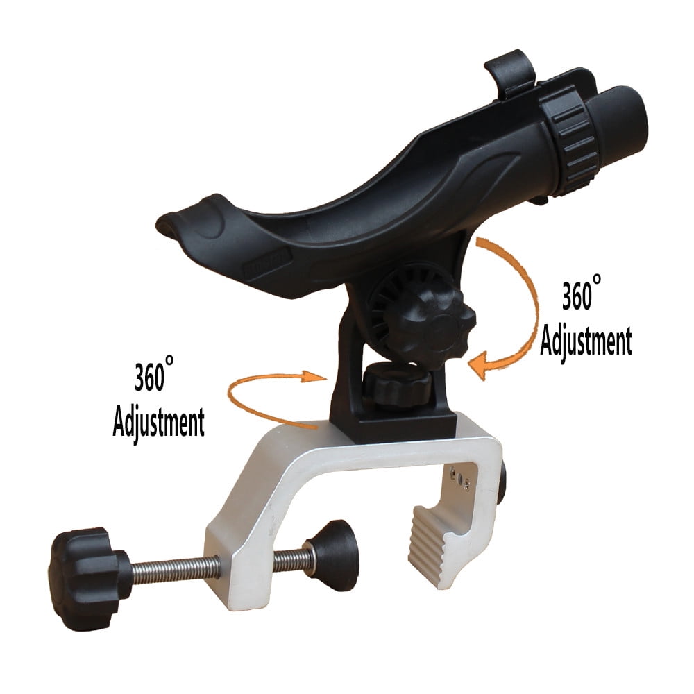 Black Finish" for sale online "Eagle Claw AABRH Clamp-On Aluminum Boat Rod Holder 