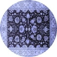 thumbnail image 1 of Ahgly Company Machine Washable Indoor Round Oriental Blue Industrial Area Rugs, 8' Round, 1 of 4