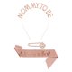 thumbnail image 1 of Conjunto de banda para futura mamá, banda de satén decorativa, tiara, banda para futura mamá para fiesta de baby shower Oro rosa, 1 of 9