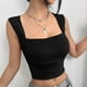 thumbnail image 2 of Top corto sin mangas para mujer, camiseta sin mangas fruncida, elegante, informal, a la moda, para oficina, trabajo y citas, 2 of 7