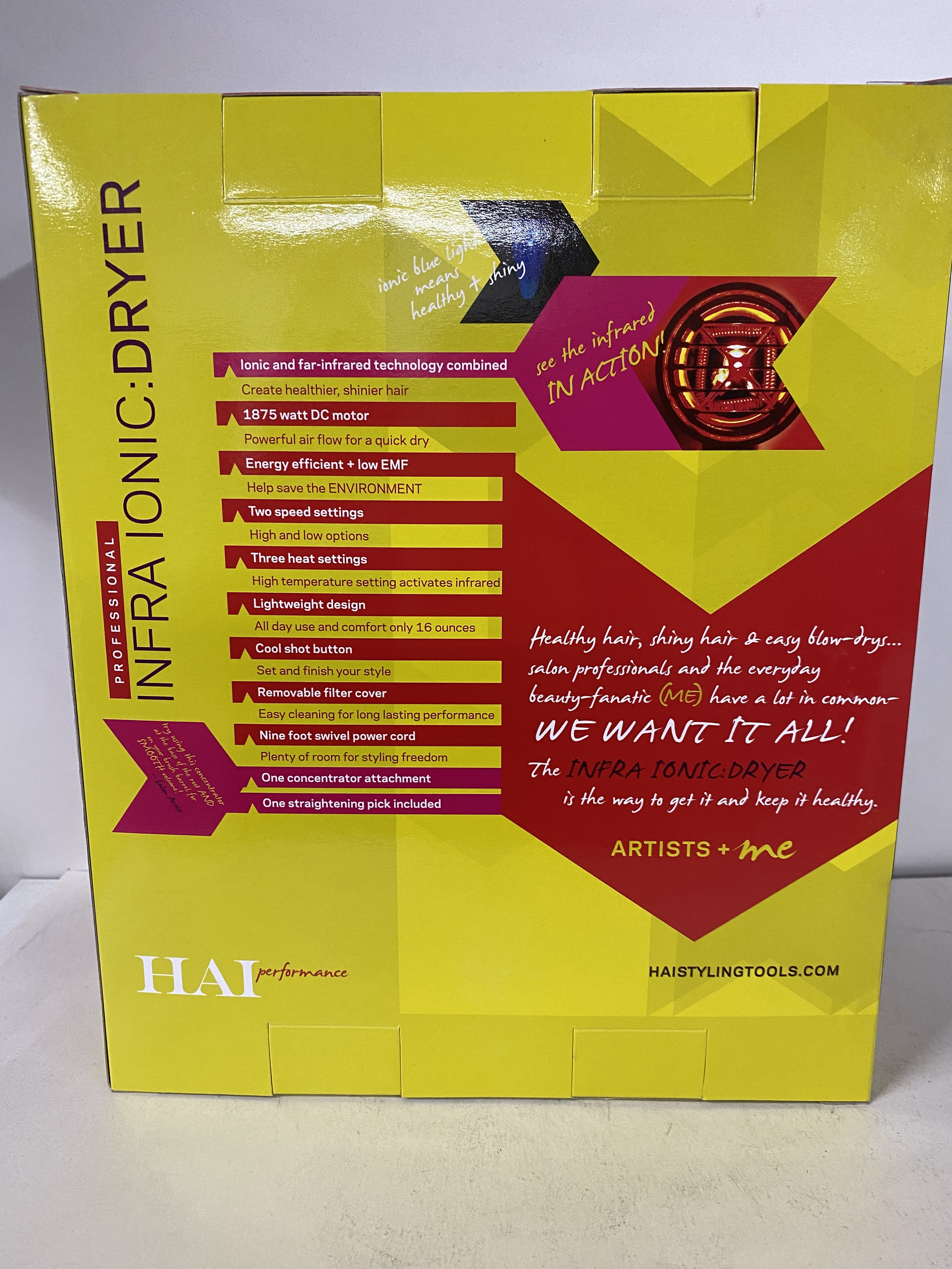 HAI Performance Infra-Ionic Hair Dryer ( Red & Black ) 1875 watt DC motor
