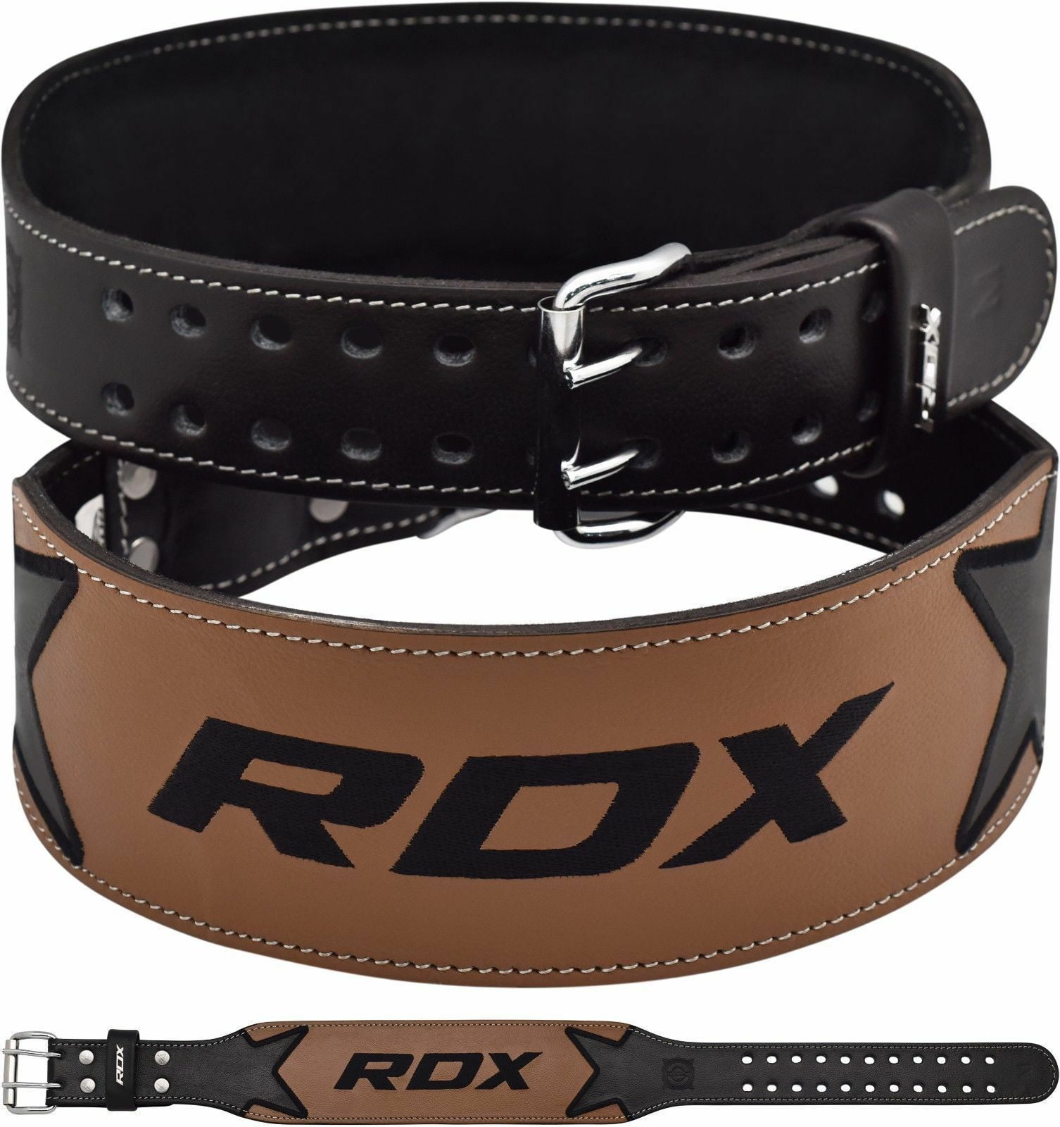 RDX Weight Lifting Belt Leather Bodybuilding Training Workout Back Support