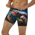 thumbnail image 3 of Salouo Ice Blue Ocean Sea Turtle Pattern Men's Boxer Briefs, Soft & Breathable Underwear Elastic Waistband Briefs for Men,1-Pack, 3 of 7