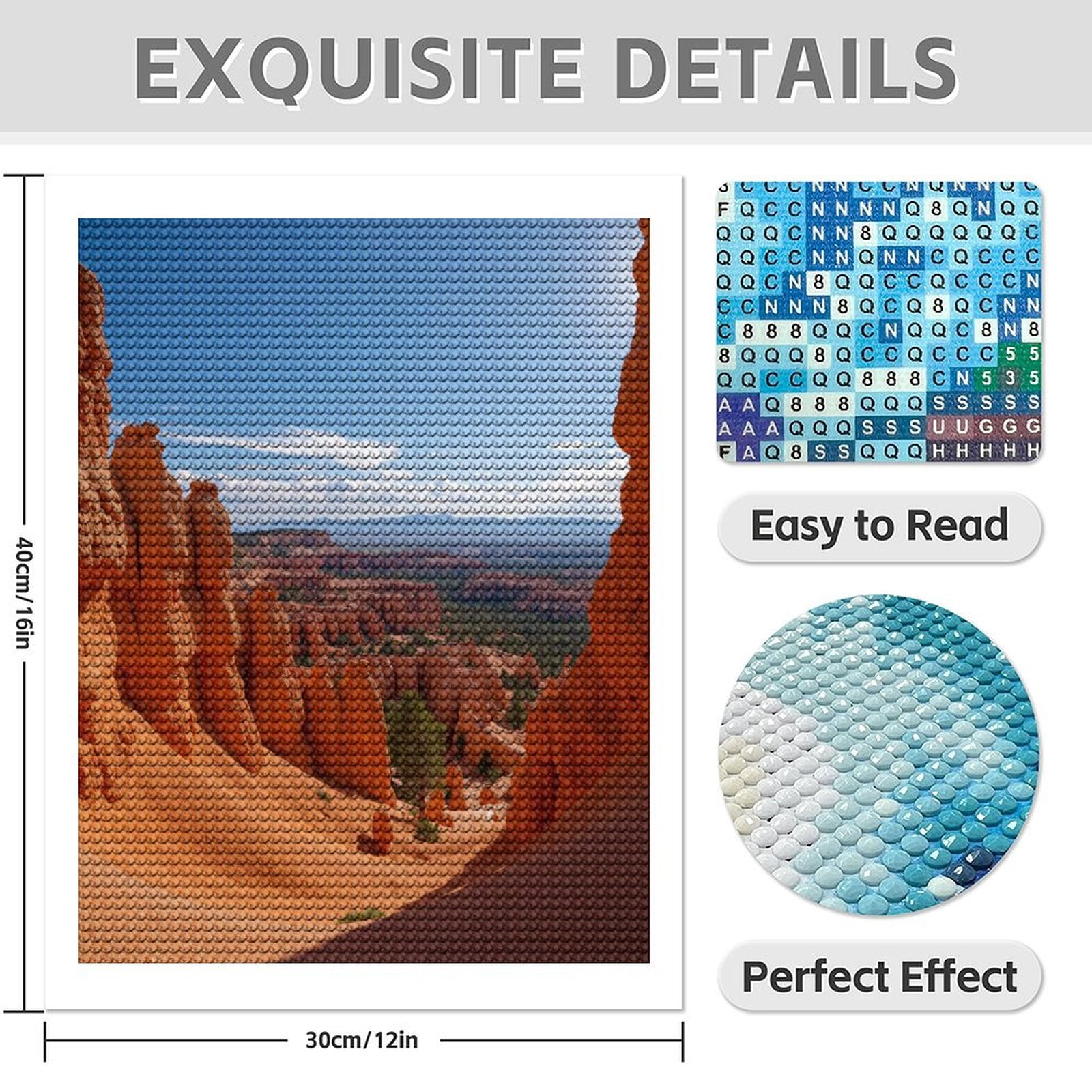 Diamond Art Kit for Adults, Canyon Landscape Red Rock Formations Diamond Painting for Adults Beginners, 5D DIY Diamond Art Painting Kits, Colorful Diamond Painting Craft for Home Decor 12x16