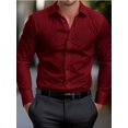 thumbnail image 1 of Camisas para hombre , 10 colores, manga larga, solapa a rayas, hawaiana, botones Vaion, ropa de moda, informal, cómoda, XS-6XL, 1 of 6