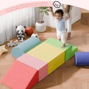Reasea Soft Foam Climber 6-Piece Sets, Kids Soft Play for Climbing, Sliding and Crawling, Foam Blocks for Babies, Toddlers