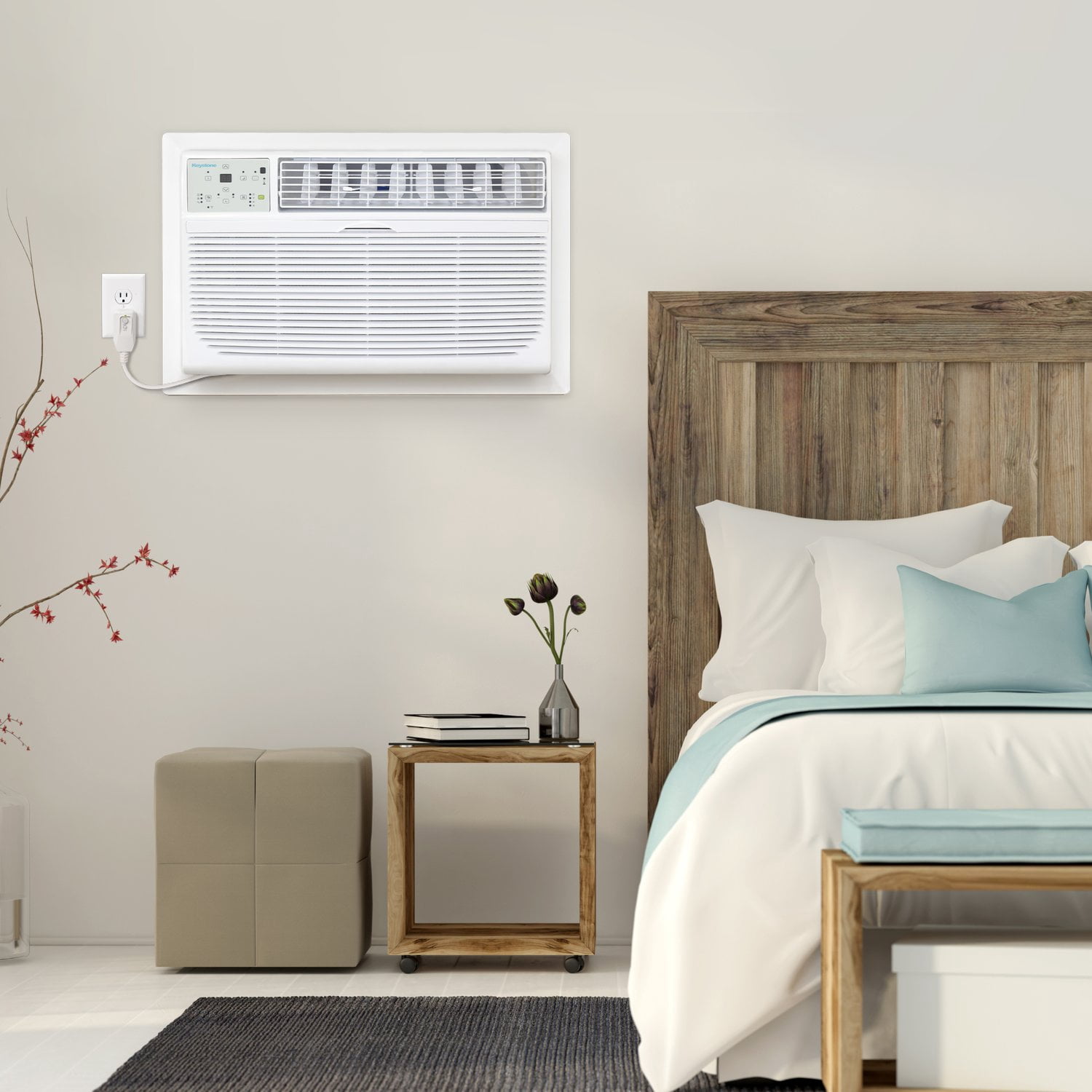 Keystone 12,000 BTU 230V Through-the-Wall Air Conditioner with Follow Me LCD Remote Control, KSTAT12-2E