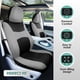 thumbnail image 5 of Juego combinado de fundas de asiento para automóvil, ajuste universal, cubierta para el volante y almohadilla para cinturón de seguridad, compatible con bolsa de aire, gris y negro, 5 of 7