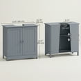 thumbnail image 3 of HOMCOM Armoire de Salle de Bain sous Lavabo, Meuble-Lavabo sur Piédestal avec 2 Portes, Tablette, 3 of 10